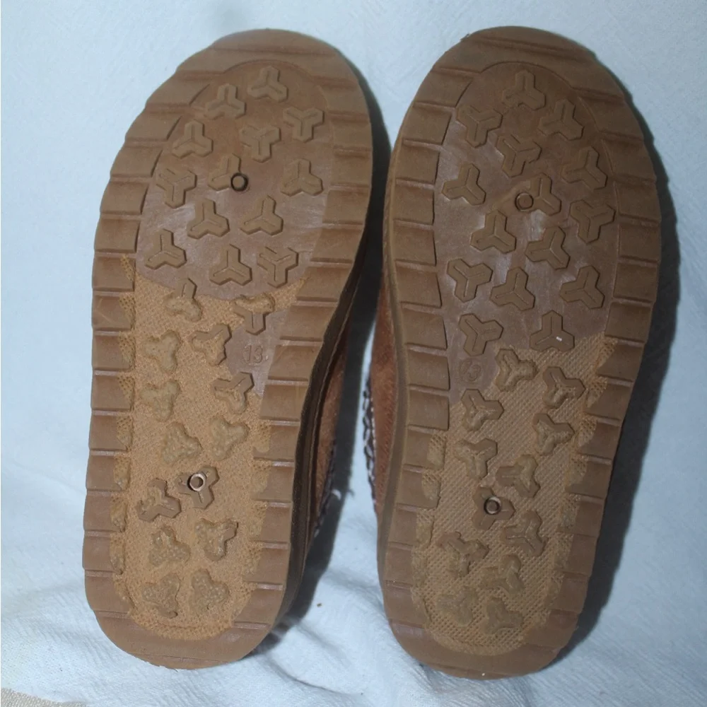 American Exchange Boys 13 M Tan Slip-On Shoes moccasins with Woven Trim